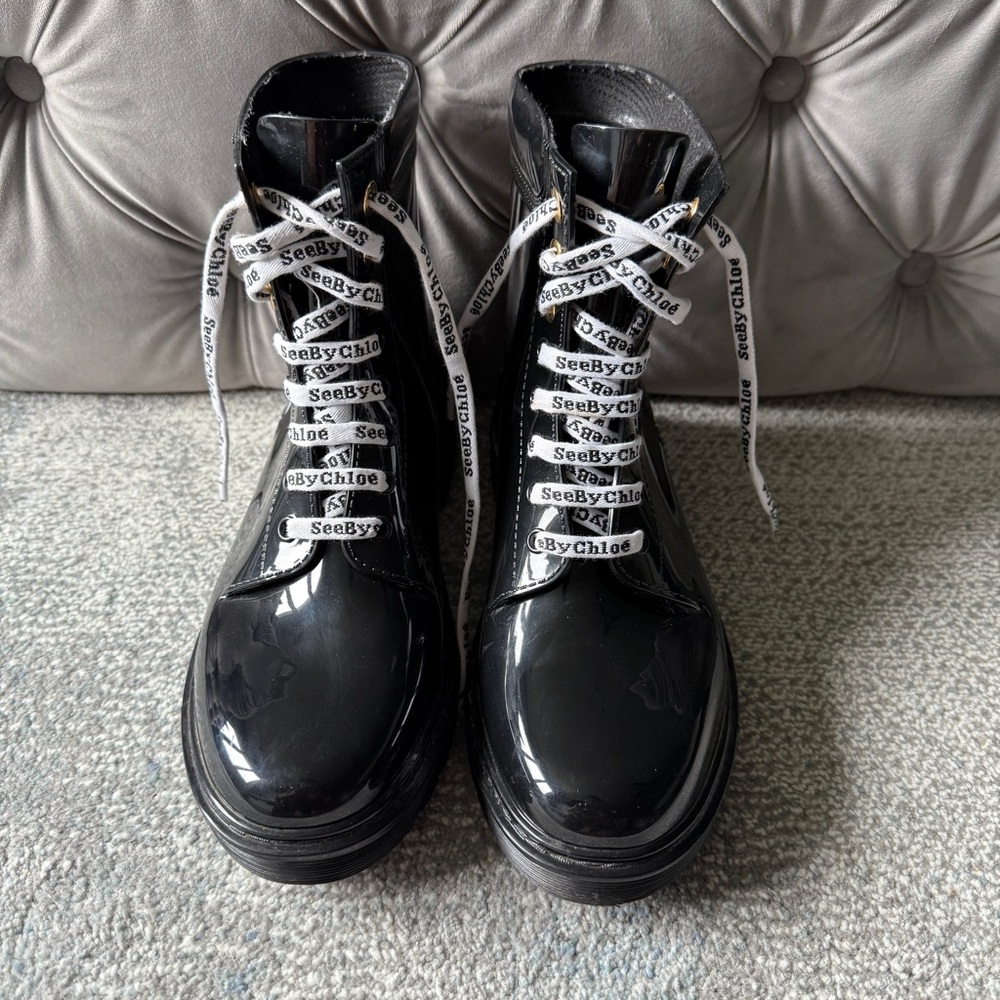 See By Chloe Black Rain Boots
